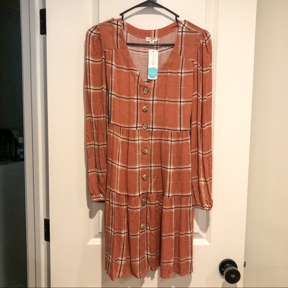 NWT plaid tiered dress from mason&belle stitch fix